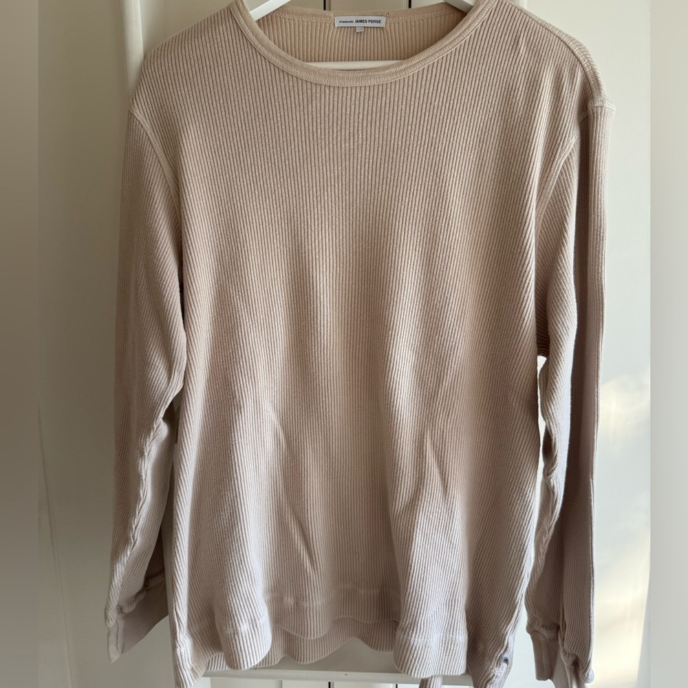 James Perse Men's Beige Crewneck Sweater XL